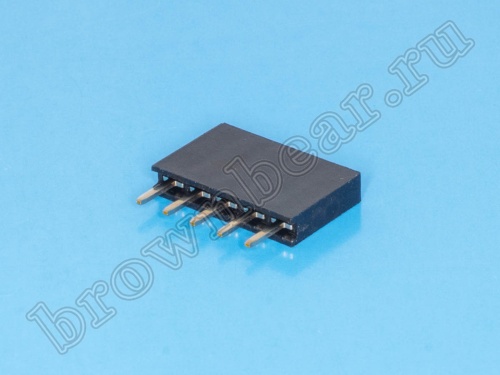 Разъем 1х5 гнездо на плату, шаг 2.54 мм фото 3