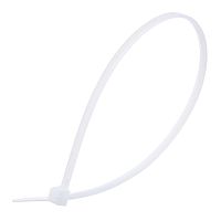 Стяжка (хомут) нейлоновая 200 x 2.5 мм, белая, упаковка 100 шт. ET-3x200