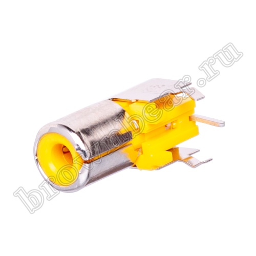 Разъем RCA-тюльпан, гнездо на плату, желтый RP-8-Y