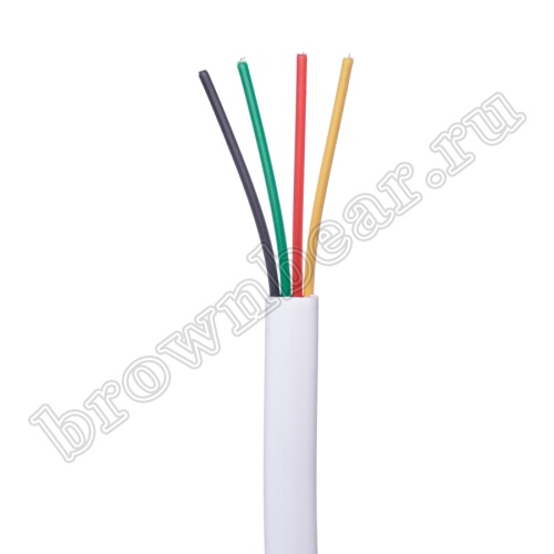 Кабель телефонный 4 жилы, бухта 100м, белый 