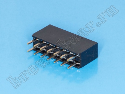 Разъем 2х7 гнездо на плату, шаг 2.54 мм фото 3