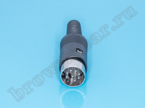 Вилка DIN 8 контактов на кабель, 45 градусов DN-8M1 фото 3