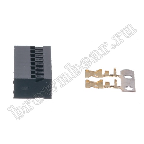 Разъем 2х8 гнездо на кабель, шаг 2мм, с контактами фото 4