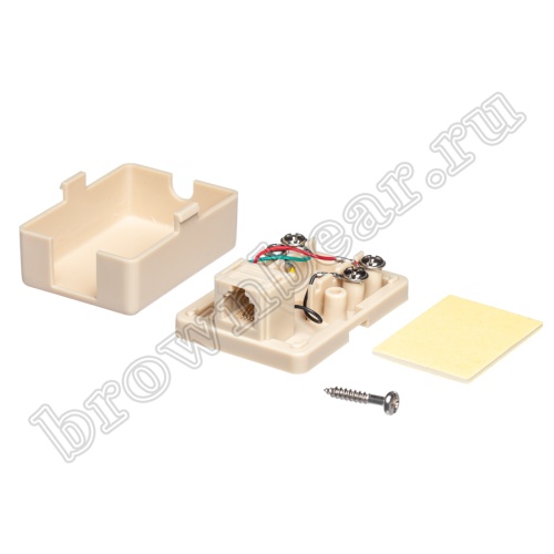 Розетка телефонная накладная одинарная RJ-11, бежевая  фото 6