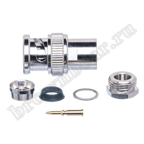 Разъем BNC штекер на кабель RG-58,  пайка BNC-S58P фото 3