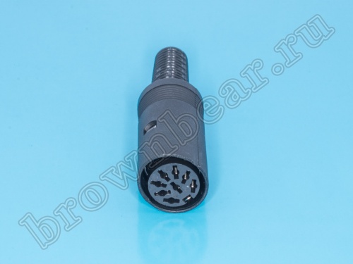 Гнездо DIN 8 контатков на кабель, 41 градус DN-8F2 фото 3