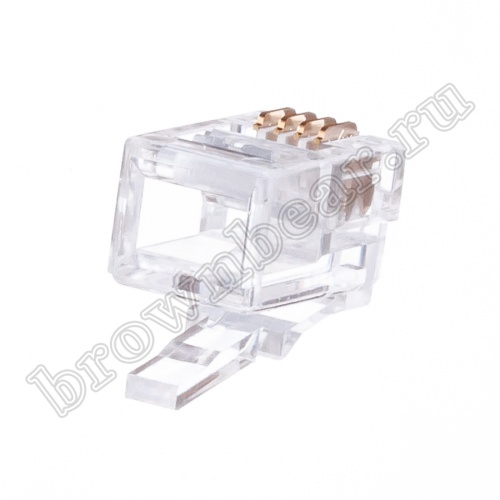 Разъём RJ-10 (4P4C), вилка на телефонный кабель TP-4P4C фото 2