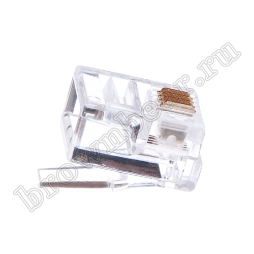 Разъём RJ-11 (6P4C), вилка на телефонный кабель TP-6P4C фото 2