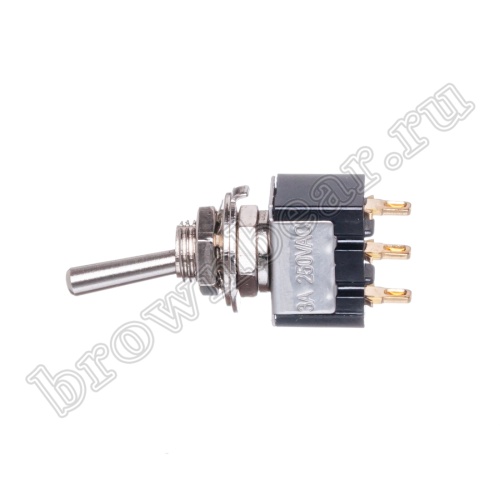 Тумблер однополюсный, 3 контакта (on-on), на панель, с гайкой, SPDT, B069B PST-11A фото 6