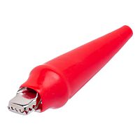 Зажим изолированный 80мм тип 'aligator', красный