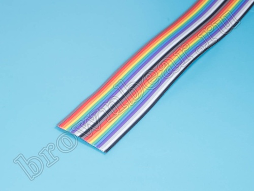 Кабель плоский, шлейф 20 проводников, шаг 1.27 мм, цветной фото 2