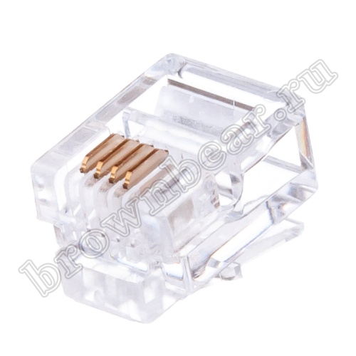 Разъём RJ-11 (6P4C), вилка на телефонный кабель TP-6P4C