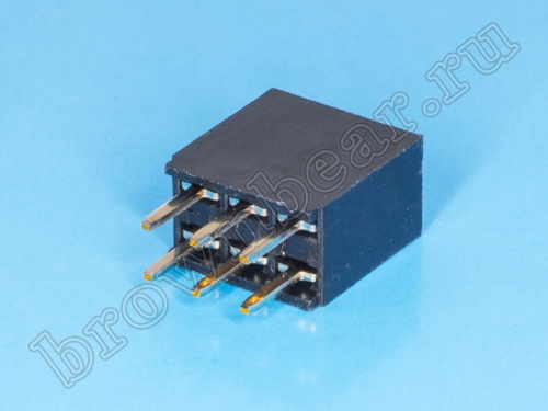 Разъем 2х3 гнездо на плату, шаг 2.54 мм фото 3