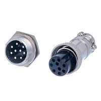 Разъем GX16 (M16) 9 контактов, розетка на кабель + вилка на блок, комплект AC-M16-9