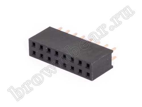 Разъем 2х8 гнездо на плату, шаг 2.54 мм