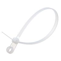 Стяжка (хомут) нейлоновая 205 x 4.2 мм с крепежным отверстием, белая, упаковка 100 шт. TCV-205
