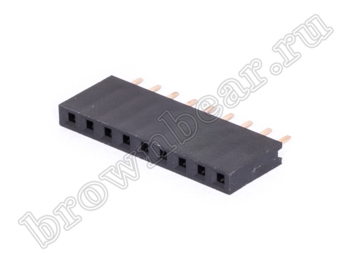 Разъем 1х9 гнездо на плату, шаг 2.54мм