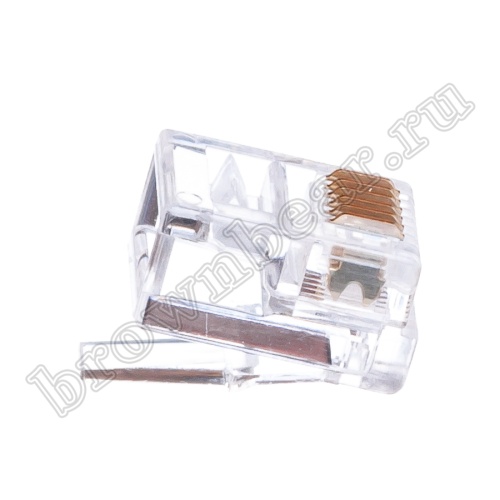 Разъём RJ-12 (6P6C), вилка на телефонный кабель TP-6P6C фото 2