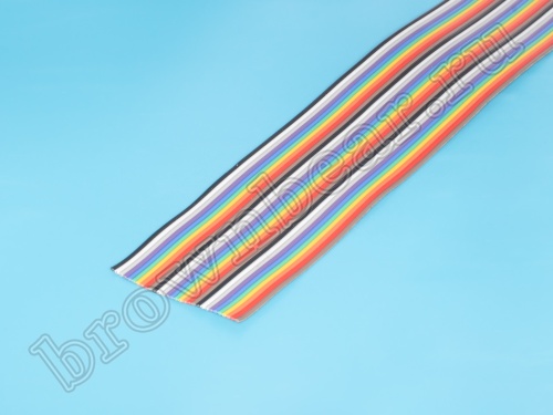 Кабель плоский, шлейф 30 проводников, шаг 1.27 мм, цветной фото 2