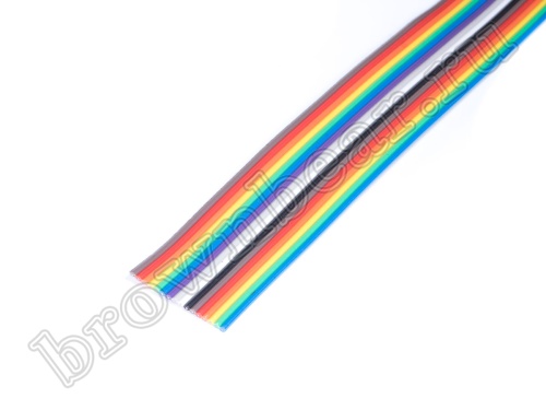 Кабель плоский, шлейф 16 проводников, шаг 1.27 мм, цветной