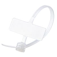 Стяжка (хомут) нейлоновая 100 x 2.5мм с маркировочной площадкой, белая, упаковка 100 шт. MCV-100