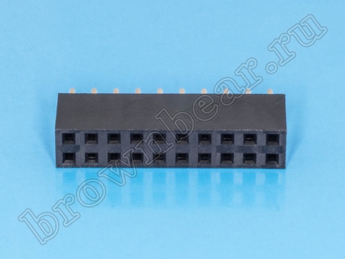 Разъем 2х10 гнездо на плату, шаг 2.54мм фото 4