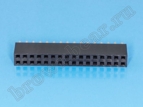 Разъем 2х16 гнездо на плату, шаг 2.54мм фото 4