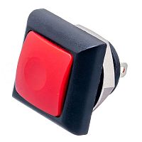 Кнопка влагозащищенная IP67 без фиксации, квадратная на блок, НР, красная PSW-8-R