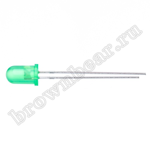 Светодиод индикаторный d=5мм, зеленый, 25.0 mcd фото 2