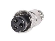 Разъем GX16 (M16) гнездо на кабель 3 контакта, пайка AC-M16-3F