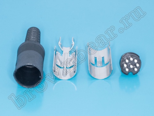 Вилка DIN 8 контактов на кабель, 45 градусов DN-8M1 фото 4